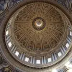 Intricate dome interior with ornate architectural details.